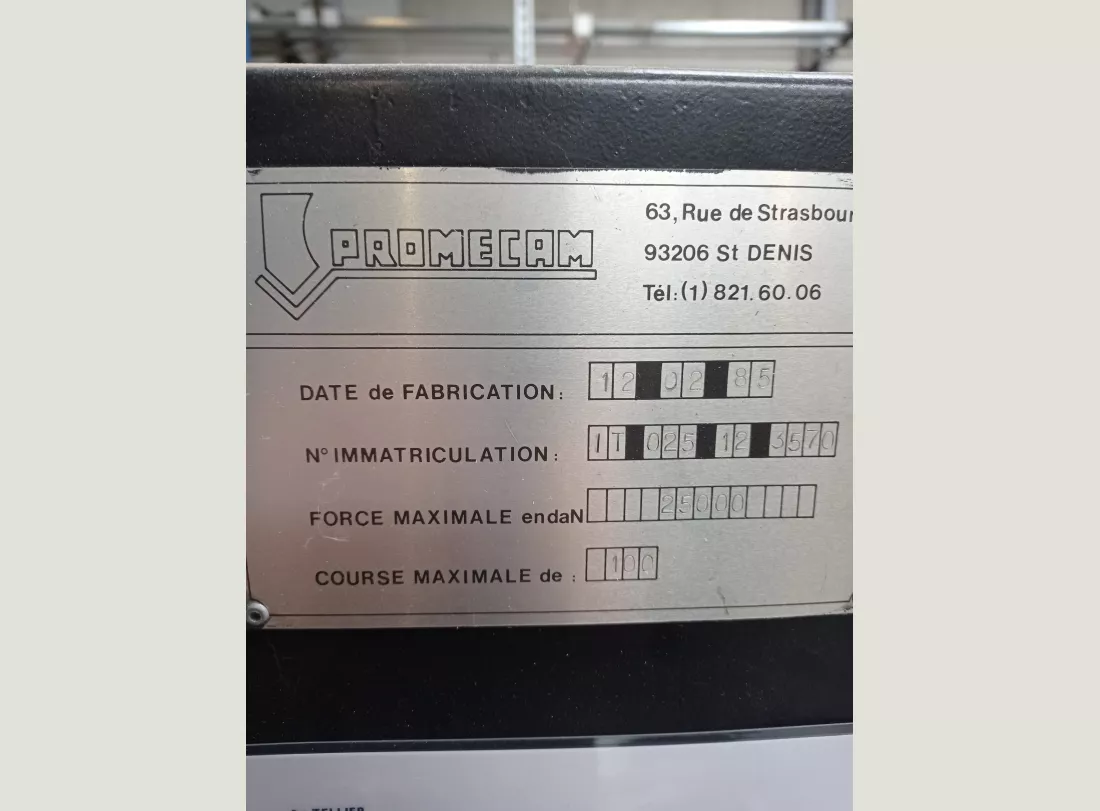 Presse Plieuse PROMECAM 1200 x 25T 3